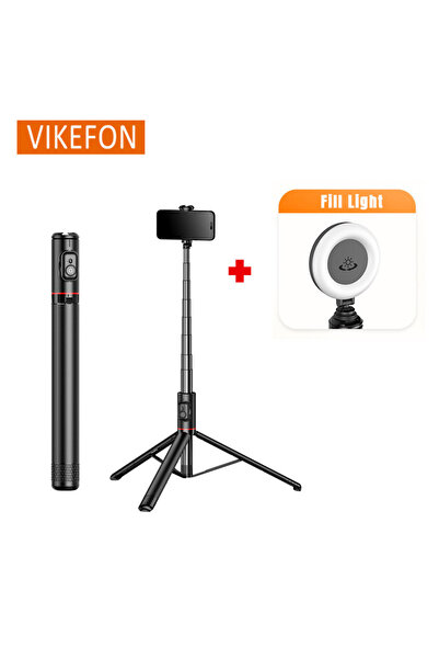 Choice عصا سيلفي سوداء مع إضاءة 1.83 متر من سبائك الألومنيوم، حامل ثلاثي القو...