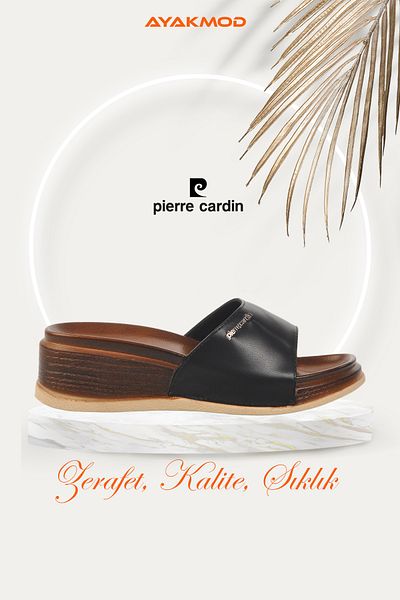 Pierre Cardin Μαύρο ελαφρύ καλοκαίρι - γυναικείες παντόφλες, παντόφλες για το σπίτι PC-7030 Z