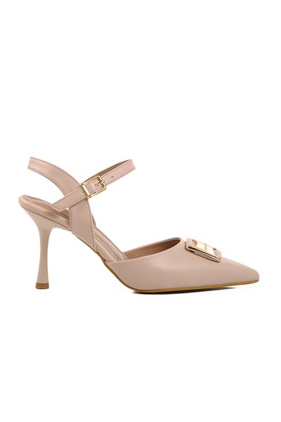 Pierre Cardin Cream Thin Heeled Women's Evening Dress Shoes Pc-54717 Z