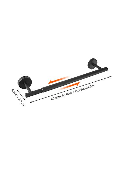 Choice Punching Black Towel Bar Adjustable 40cm To 60cm Bathroom Towel Rack Sus304 Stainless Steel Towel Ra