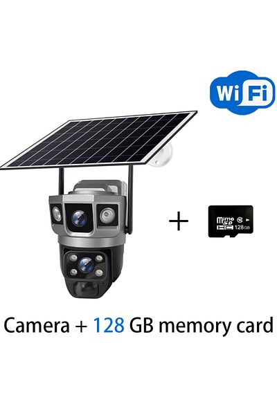 Choice WIFI Cam Add 128G 12MP Dual Lens Solar IP Camera Three Screen 4G 6K Security Outdoor WiFi Webcam PIR