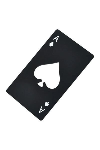 Choice فتاحة زجاجات محمولة سوداء على شكل بوكر، نبيذ وبيرة، خوخ أسود، أوراق لعب، زجاجة مفتوحة
