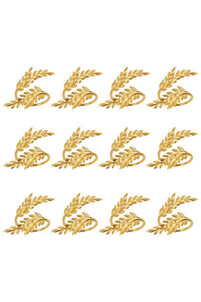 Choice 12 قطعة من حلقات مناديل ورقية ذهبية لحفلات الزفاف وأعياد الميلاد وطاولات الطعام وزينة عيد الميلاد