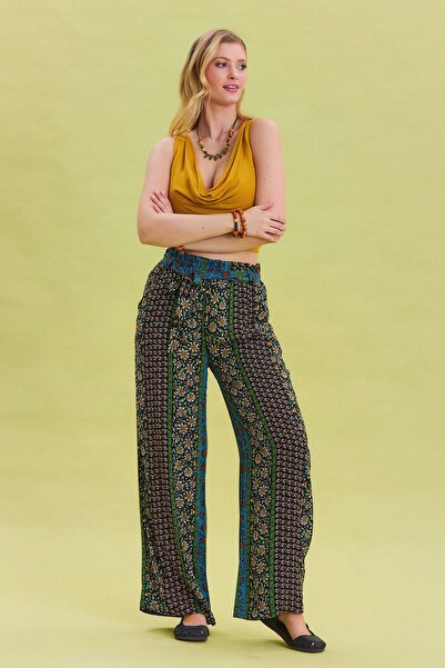 Los banditos Elastic Waist Belt Detailed Summer Trousers