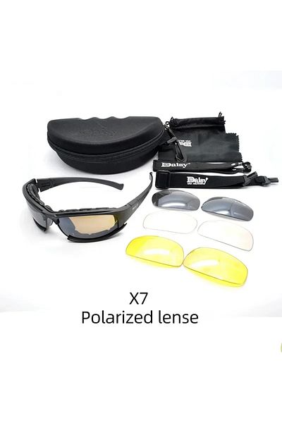 Choice X7 Daisy Motorcycle Tactical Polarized Glasses Military Goggles Army Sunglasses 4 Lens Original Box