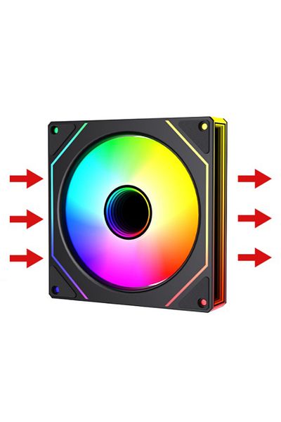 Choice مروحة هيكل كمبيوتر عادية A-rgb بيضاء سوداء 12 سم مروحة تبريد هادئة 4 دبابيس 12 فولت حجم هواء كبير