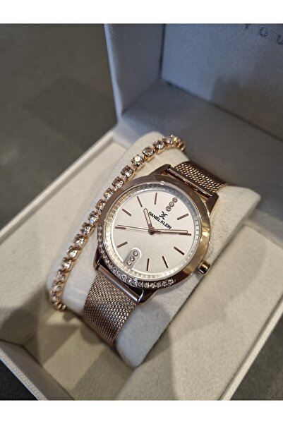 Daniel Klein New Model Rose Stone Straw Bracelet Women's Wristwatch Gift Bracelet