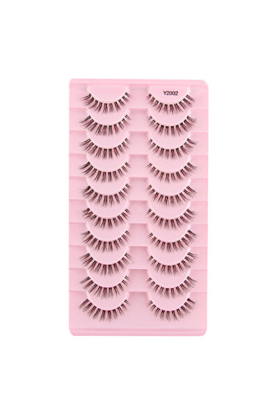 Choice1 10Pairs-Y2002 10 Pairs Natural False Eyelashes Manga Lashes 3D Natural Faux Mink Lashes Soft Fluffy