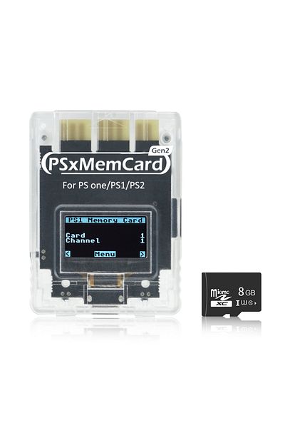 Choice TRN White Bitfunx PSxMemCard Gen2 Store Game Saves for PS1 and PS2 Games for PlayStation1 PS one Pla