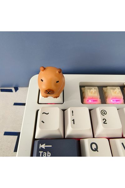Choice Sit Kapibala Handmade DIY Custom Keycap Kapibara Hold Fish Cute Keycaps for Mechanical Keyboard Caps