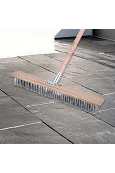 Choice Stainless Steel Wire Brush Floor Scrub Brush Head Rough Tough Push Broom Scrubber Brush for Clean...