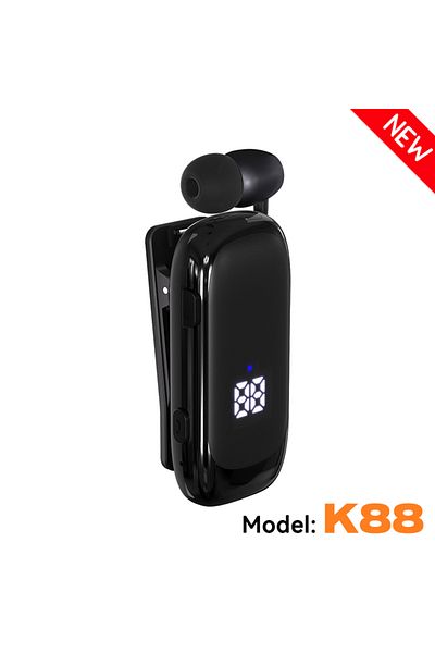 Choice K88 Black K55 Lavalier Business Bluetooth 5.2 Headphone Talk/music Time 20 Hours,led Digital Display