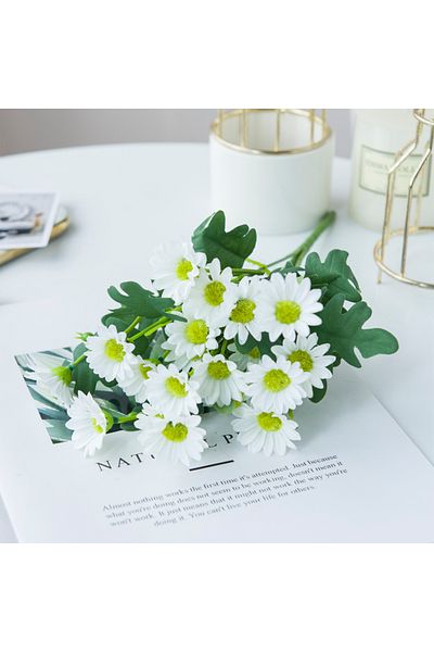 Choice WHITE 21 Heads Artificialflower Autumn Silk Daisy Bouquet Decor Vase Home Wedding Decor Household Pr