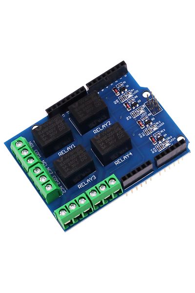 Choice 5V 4 Channel Relay Shield Module for Arduino UNO R3 ARM PIC AVR DSP Electronic 4 Way Four Channel...