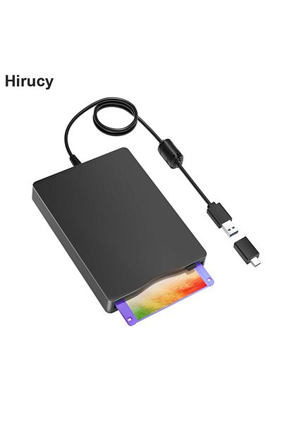 Choice محرك أقراص مرنة محمول أسود مقاس 3.5 بوصة، مزود بمنفذ USB Type-C، ومحرك أقراص مرنة خارجي FDD سعة 1.44 ميجابايت لنظام Wind