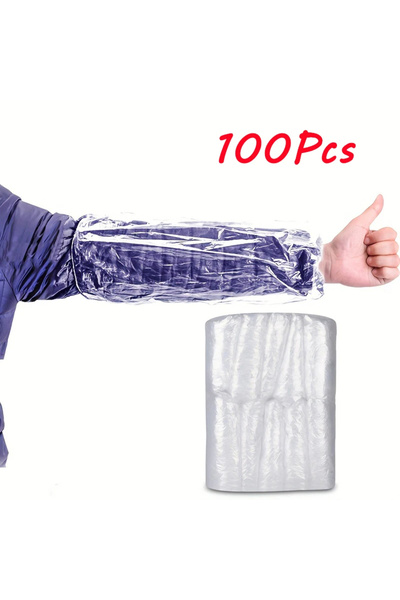 Choice Transparent 100pcs Disposable Sleeves Plastic PE Sleeves Kitchen Cante...
