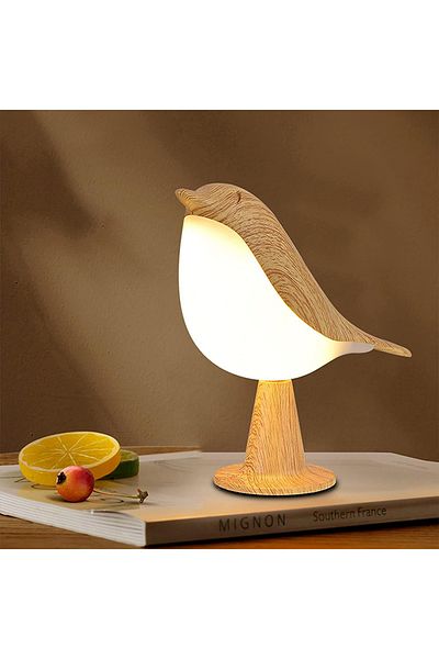 Choice Wood 3 Colors Magpie Bird Night Lights Dimmable Charging LED Touch Controlled Lamp Aromatherapy Dec