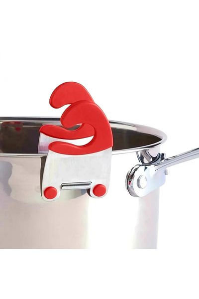 Choice Red 1pc Bowl Clip Stainless Steel Pot Side Clips Anti-scalding Spoon Holder Kitchen Bowl Clip Black