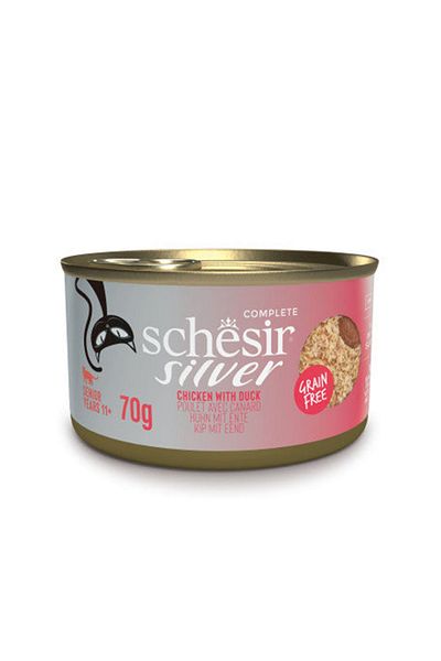 Schesir New Silver Mousse&Fillet Senior Cat Chickn-Duck 70g can