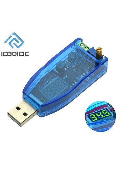 ICGOICIC green LED DC-DC 5V to DC 1-24V Adjustable Potentiometer USB Step Up/Down Buck Boost Converter Power