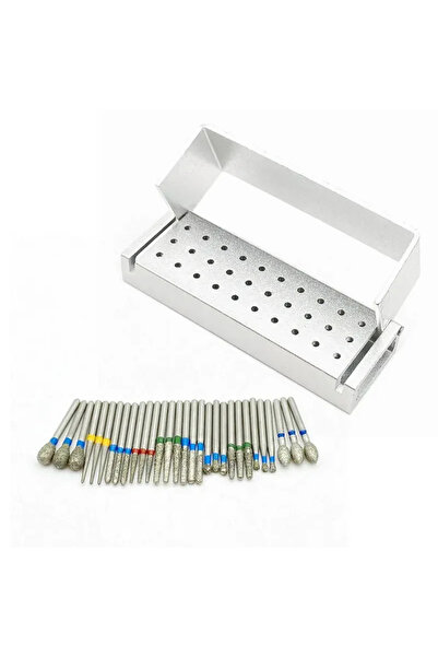 Choice4 مجموعة فضية لأدوات طب الأسنان، 30 قطعة، رؤوس حفر ماسية، مثقاب، تعقيم،...