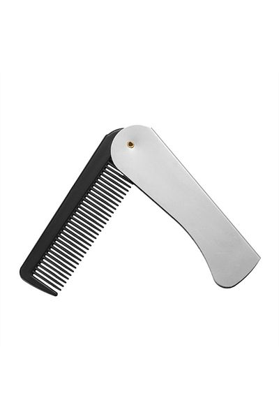 Choice Silver Portable Folding Pocket Combs For Men Oil Head Portable Beard Combs Hair Styling Product Comb