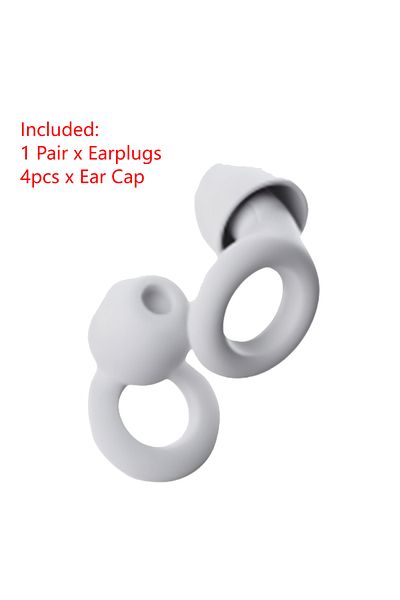 Choice White 1 Pair Noise Reduction Earplugs Soft Silicone Ear Muffs Ear Protection Travel Sleeping Reusabl