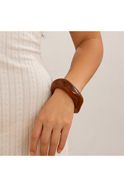Choice Color 1 Ingemark Boho Brown Irregular Acrylic Resin Chunky Bangles for...