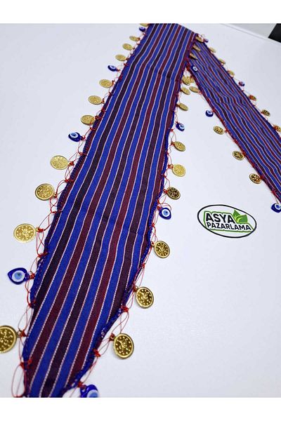 ASYA PAZARLAMA Black Sea Exploring with Evil Eye Beads and Lira - Scarf, Shawl, Scarf, Hair Band, Bandana, Push