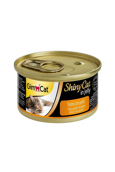 Gimcat جيم كات شايني كات مع الدجاج والتونة في الجيلي - 70 جم - عبوة من 12 قطعة