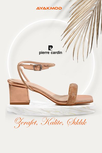 Pierre Cardin Rose Stone Ankle Strap Women's Evening Dress Shoes Pc-54670 Z