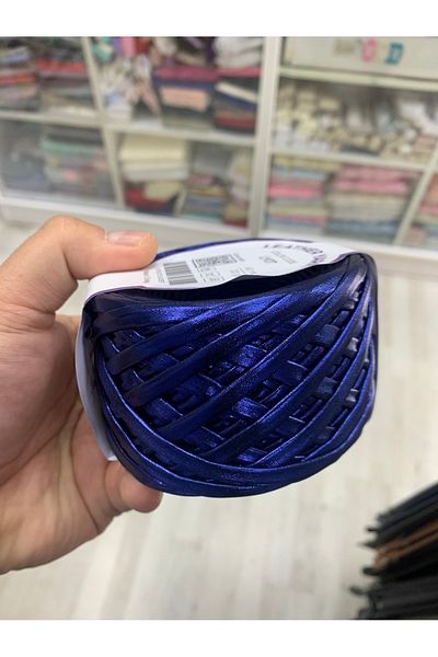 Rengarenk tuhafiye ve hobi Leather Look Metallic Combed Cotton Bag Knitting Rope