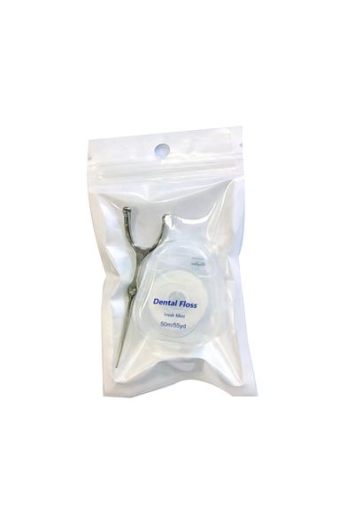 AQTOCNA Silver Bag Stainless Steel Toothpick Dental Floss Reusable For Y Shape Flossing Holder Set Portable