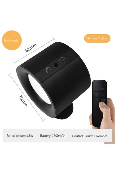 Choice Black LED Magnetic Wall Light Up and Down Style Black White Rotatable Sleep Guard Bedroom Bedside La
