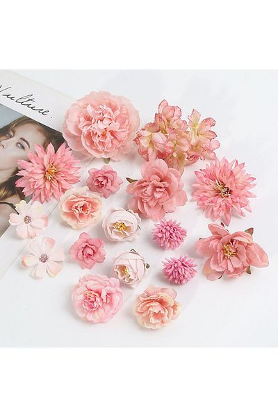 Choice Pink Rose Artificial Flowers Set Peony Fake Flowers For Home Decor Wedding Marriage Decorations Orna