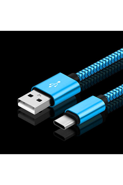 Choice كابل شحن USB A إلى Type C أزرق 12 وات بطول 2 متر، كابل بيانات عالي الس...