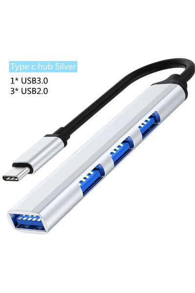 Choice Type C Silver USB Type C HUB 3.0 3.1 4 Port Multi USB Splitter Adapter OTG For HUAWEI Xiaomi Lenovo