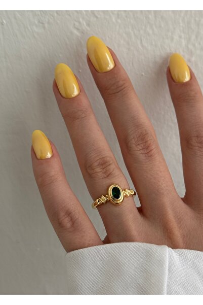 KİLİGİSTANBUL FONSİ YEŞİL TAŞLI VİNTAGE YÜZÜK (BEDENİ AYARLANABİLİR)