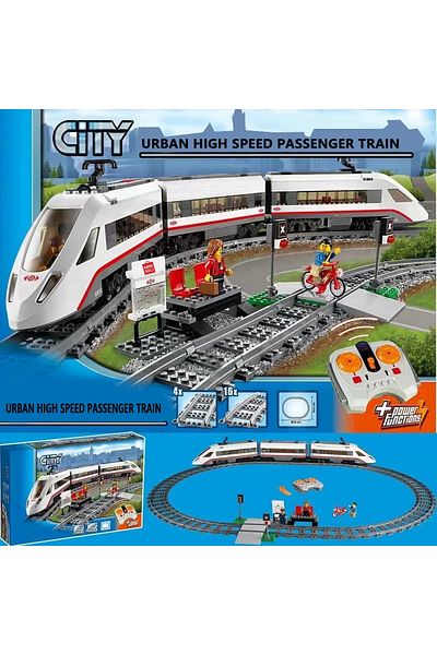 Choice 659PCS NO BOX Remote Control High-speed Passenger Train 659Pcs CITY Building Blocks Children's Educa