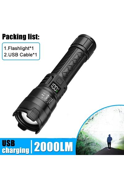 Choice Package B KDULIT High Power LED Flashlight Superbright Zoomable Tactical Torch Outdoor Waterproof Ca