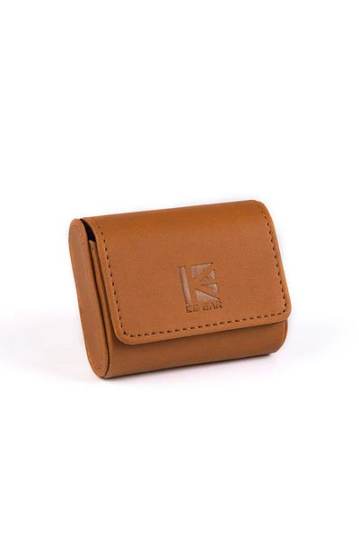 kankeirr BROWN KBEAR High-end Leather Earphone Case Headset Accessories Earbuds Storage Headphone Bag With LO