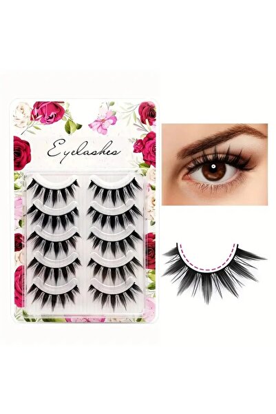 Choice MIX Enhance Your Look with Manga-Inspired False Eyelashes - 5 Pack of Reusable, Natural-Looking Wisp