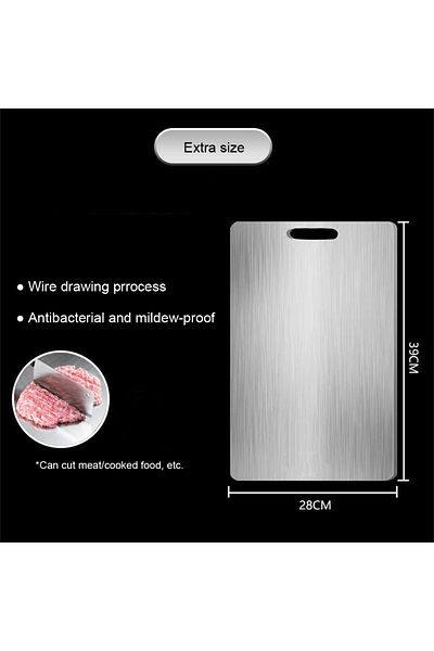 Choice 39x28cm 316 Stainless Steel Chopping Board Panel Kitchen Household Thickened Double Sided Cutting Bo