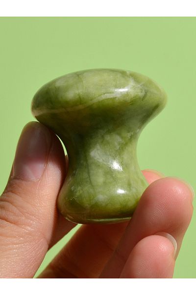 Choice green 1 Pcs Natural Green Quartz Stone Massager Facial Roller Beauty Mushroom Shape Massage Eye Neck