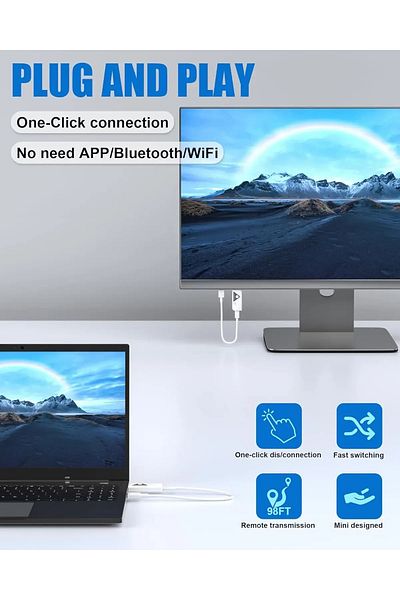Choice 30M Wireless HDMI Transmitter and Receiver 30m 2.4G/5G Stable Signal for Streaming Video and Audio