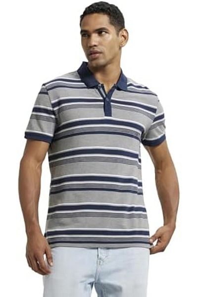 JOCKEY USA Originals Half Sleeve Y/D Polo US93-0103-G.MELANGE/NAVY