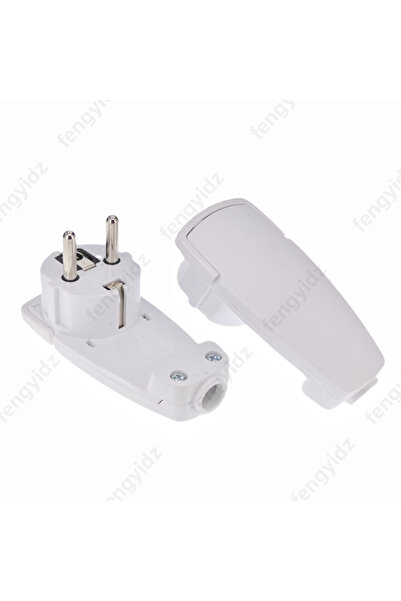 Choice قطعتان باللون الأبيض قطعتان باللون الأبيض قابس شوكو بزاوية مسطحة، قابس شوكو مسطح 250 فولت (16 أمبير)، قابس شوكو، شوكو