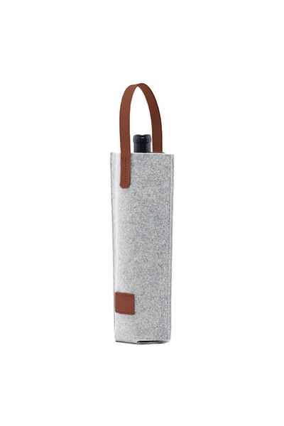 Choice Gray Wine Bag Felt Single Bottle Insulated Tote Bottle Wine Carrier Bag Padded Wine Cooler Gift For