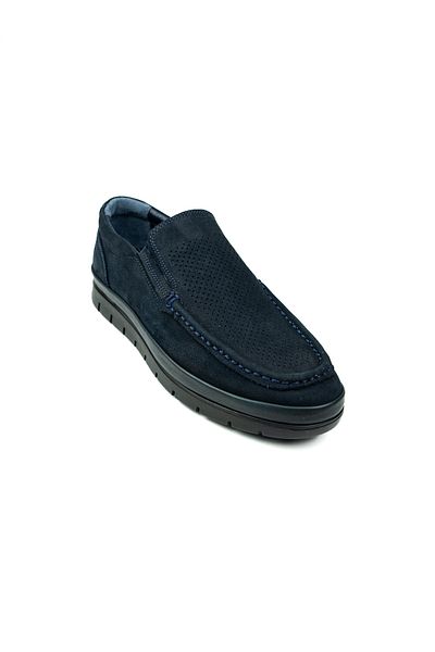 JAMES FRANCO 1922 Navy Blue Nubuck Leather Men's Casual Shoes