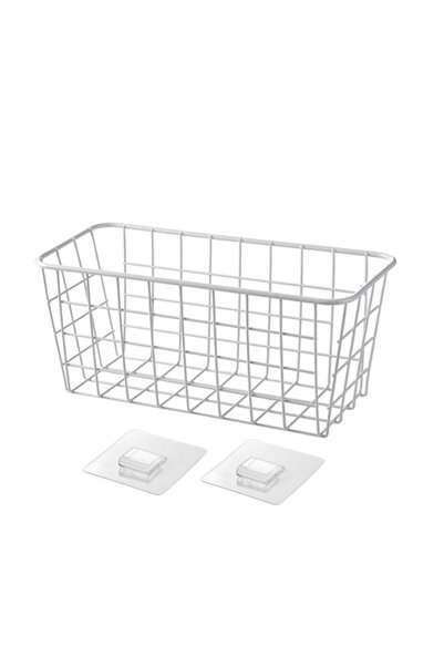 Choice رف تخزين المطبخ باللون الأبيض، توابل الحمام، سلة تخزين خالية من الثقوب...